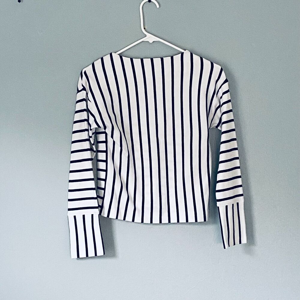Brooks Brothers Top Size XS Navy Blue White Nautical Stripes Classic Prep Preppy - Picture 2 of 5